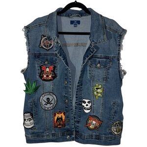 Metallica Back Patch Upcycled Denim Vest | Pantera Punk Rock | L